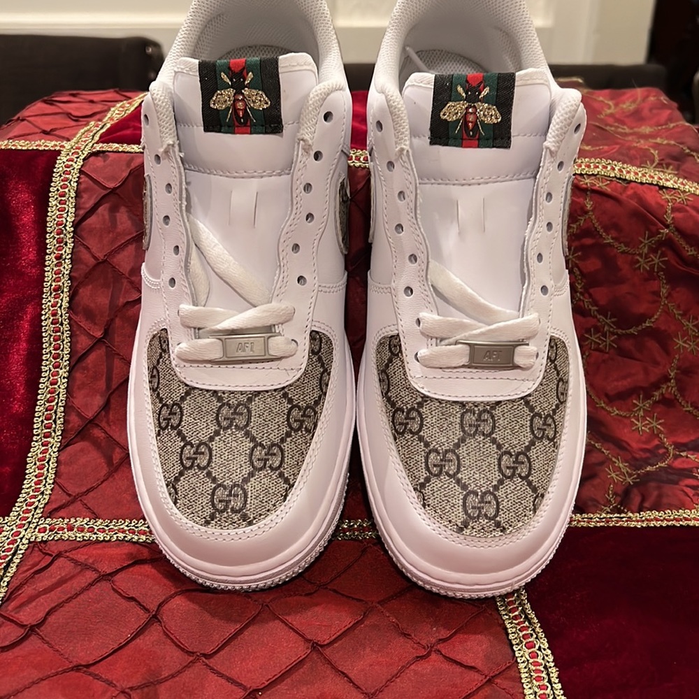 Gucci custom GG White Air Force 1 sneakers size US women’s 9